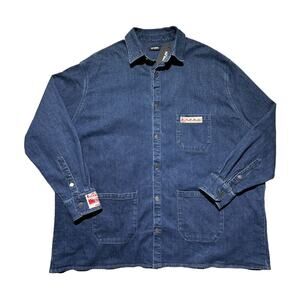 RAF SIMONS 美品 21SS SLIM DENIM SHIRT RAF SIMONS DENIM SHIRT JACKET NAVY Patch Overshirt Button